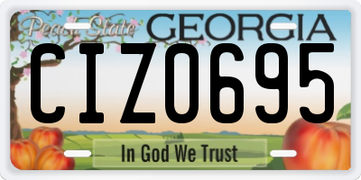 GA license plate CIZ0695