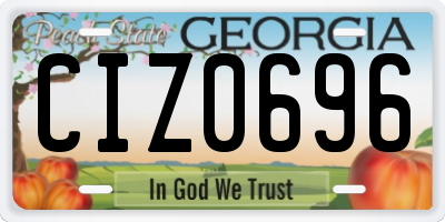 GA license plate CIZ0696