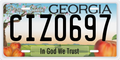 GA license plate CIZ0697