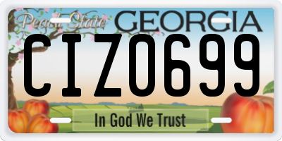 GA license plate CIZ0699