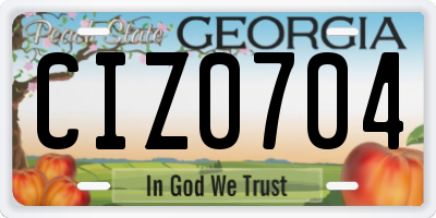GA license plate CIZ0704