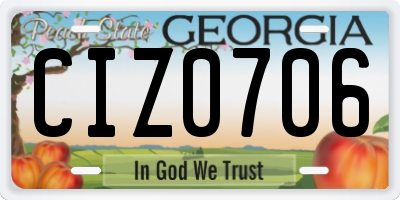 GA license plate CIZ0706
