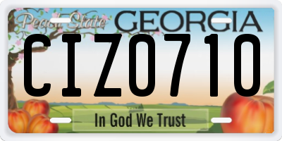 GA license plate CIZ0710