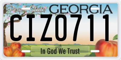 GA license plate CIZ0711