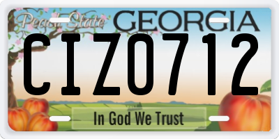 GA license plate CIZ0712