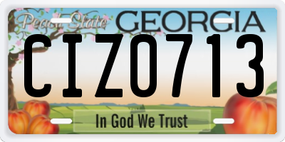 GA license plate CIZ0713