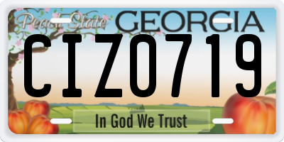 GA license plate CIZ0719