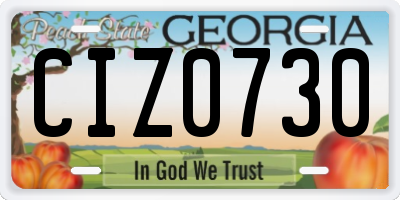 GA license plate CIZ0730