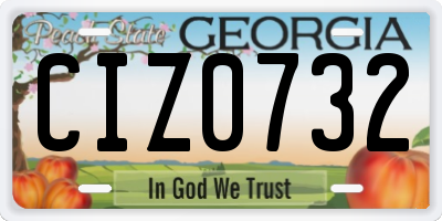 GA license plate CIZ0732