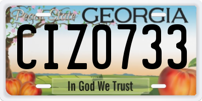 GA license plate CIZ0733