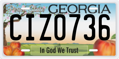 GA license plate CIZ0736