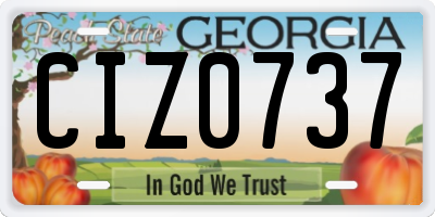 GA license plate CIZ0737