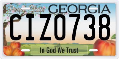 GA license plate CIZ0738