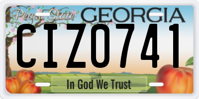 GA license plate CIZ0741
