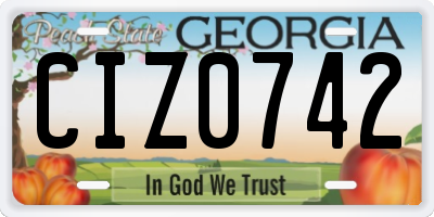 GA license plate CIZ0742