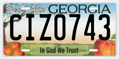 GA license plate CIZ0743