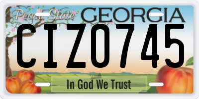 GA license plate CIZ0745