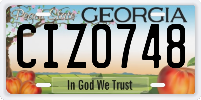 GA license plate CIZ0748
