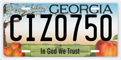 GA license plate CIZ0750
