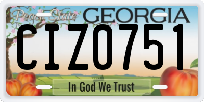 GA license plate CIZ0751