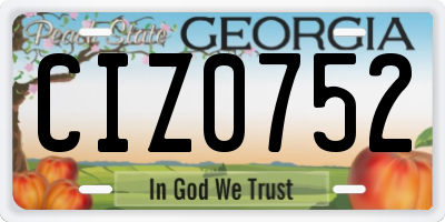 GA license plate CIZ0752