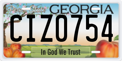GA license plate CIZ0754