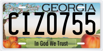 GA license plate CIZ0755