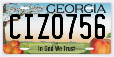 GA license plate CIZ0756