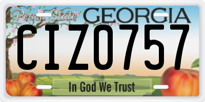GA license plate CIZ0757