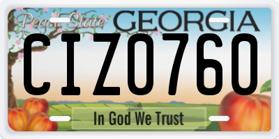 GA license plate CIZ0760