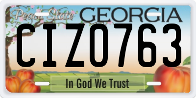 GA license plate CIZ0763