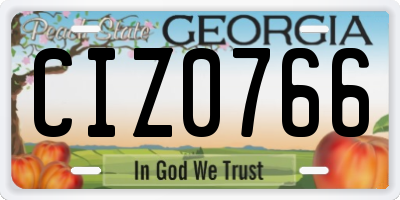 GA license plate CIZ0766
