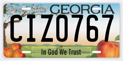 GA license plate CIZ0767
