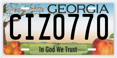 GA license plate CIZ0770