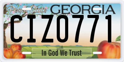GA license plate CIZ0771