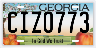 GA license plate CIZ0773