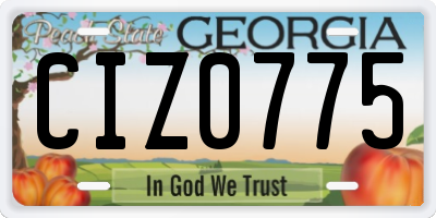 GA license plate CIZ0775