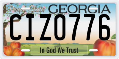 GA license plate CIZ0776