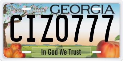 GA license plate CIZ0777
