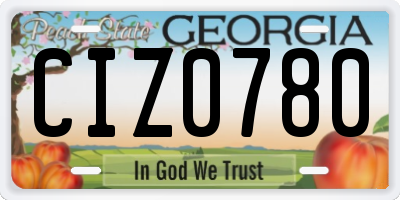 GA license plate CIZ0780