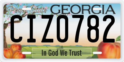 GA license plate CIZ0782