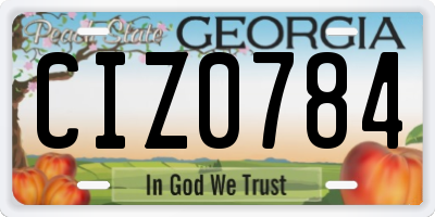 GA license plate CIZ0784