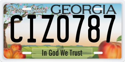GA license plate CIZ0787