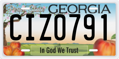 GA license plate CIZ0791