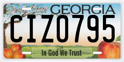 GA license plate CIZ0795