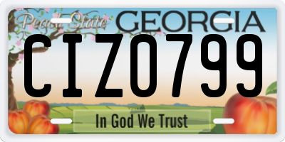 GA license plate CIZ0799