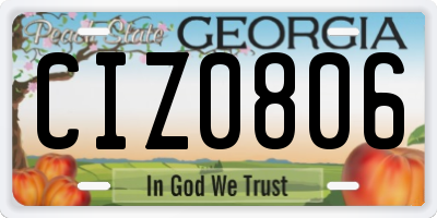 GA license plate CIZ0806