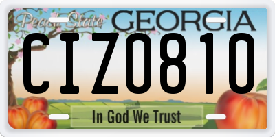 GA license plate CIZ0810