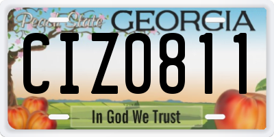 GA license plate CIZ0811