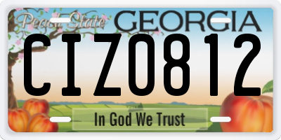 GA license plate CIZ0812